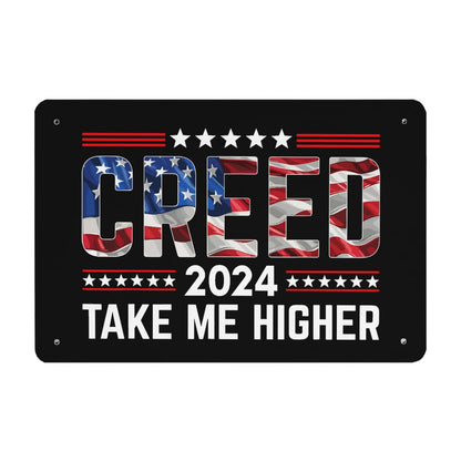 Creed '24 Take Me Higher Creed 2024 Take Me Higher Us Flag Bar Signs Room Decor For Living Room 40 * 30cm