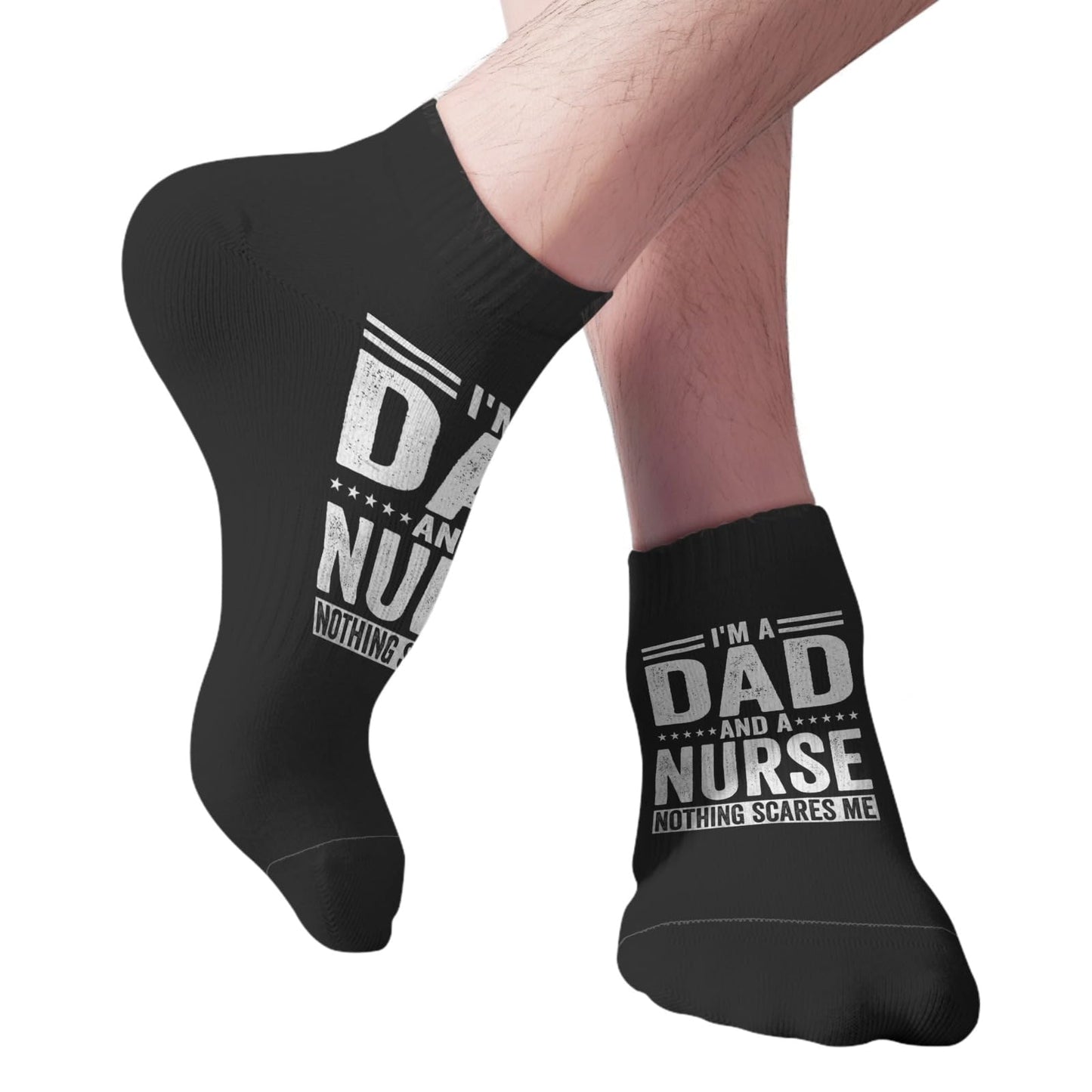 Generic I'm A Dad And A Nurse Nothing Scares Me Cotton Socks For Men Low Cut Socks Women's, White