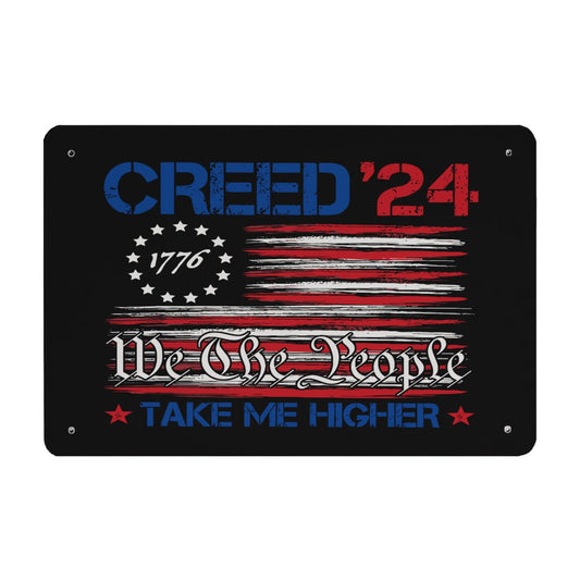 Creed '24 Take Me Higher Creed 2024 Take Me Higher Us Flag Tin Sign Metal Wall Decor For Patio 40 * 30cm