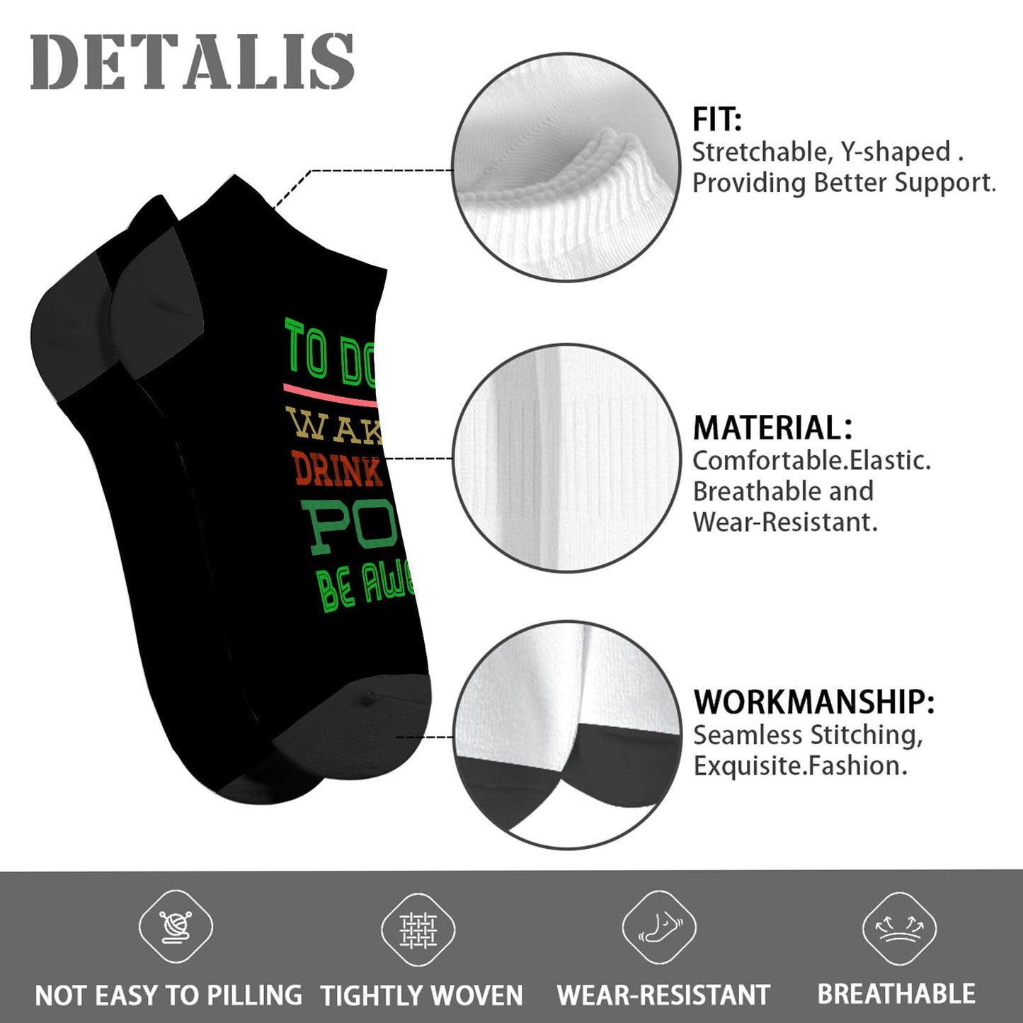 Men's Casual Dress Socks - Wake Up, Be Awesome!