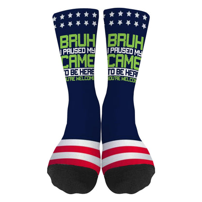 Funny Gamer Socks for Men - Colorful Crazy Design