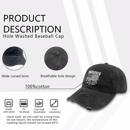Men's Distressed Baseball Cap - Unvaxxed & Overtaxed Design