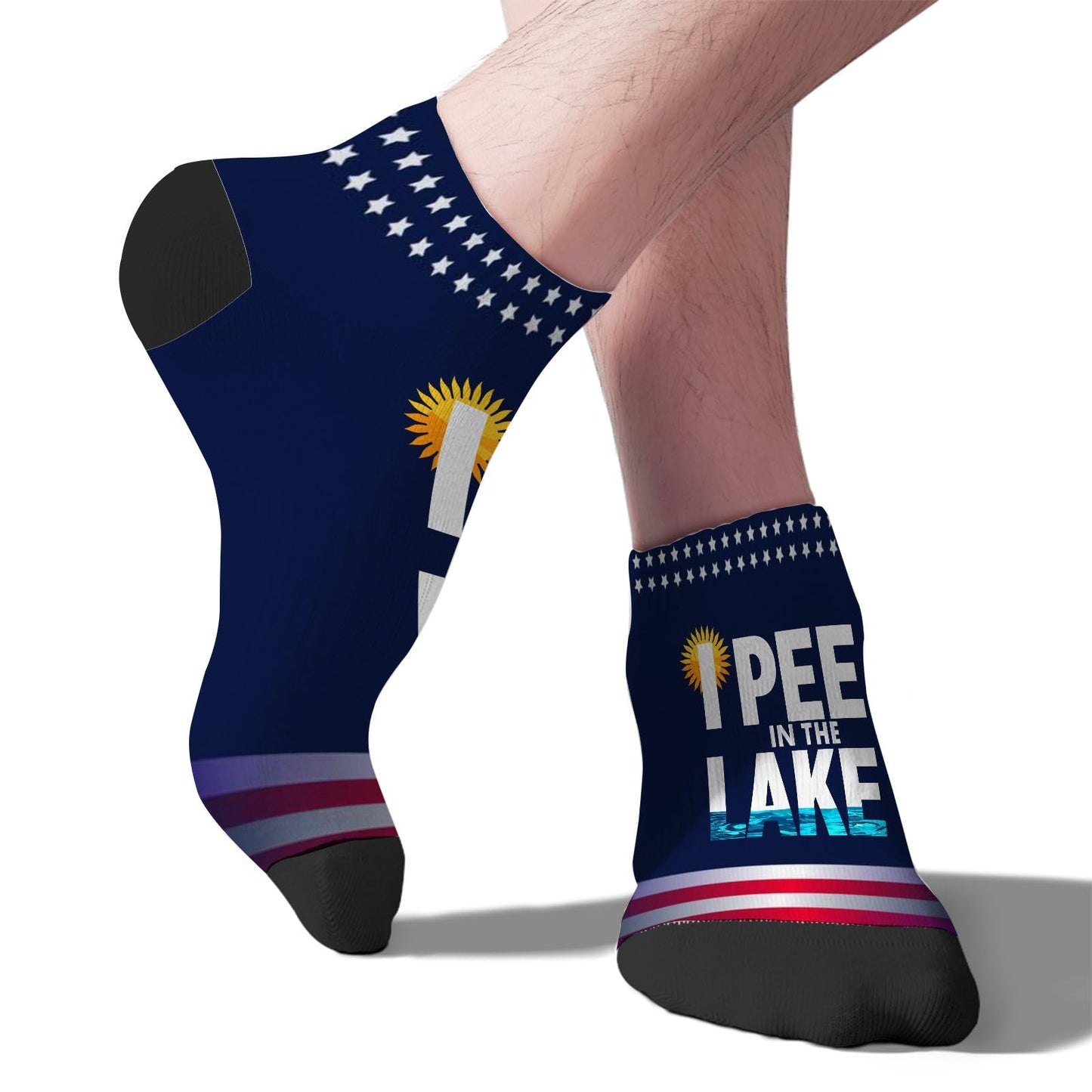 I Pee In The Lake Funny Vacation Partys Mens Crew Socks Crew Sock Women