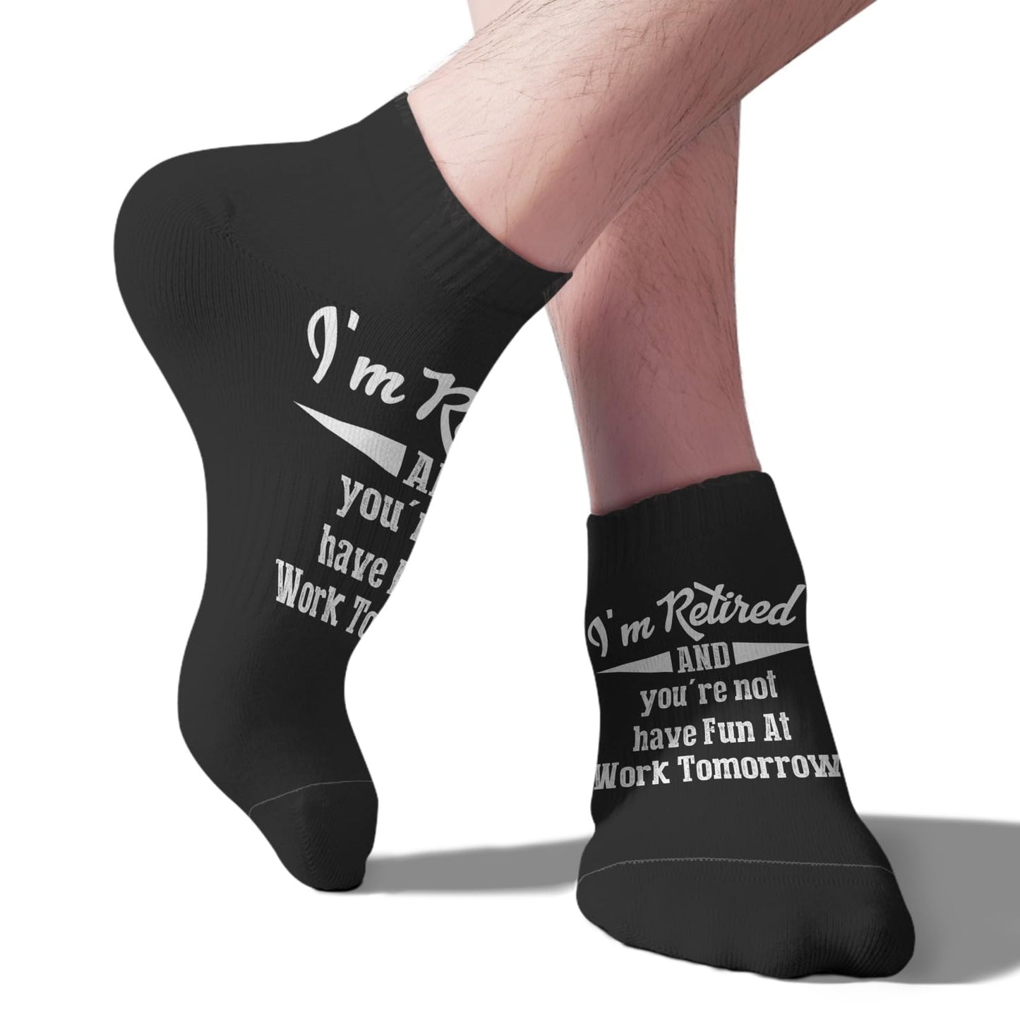 Generic I'm Retired You're Not Have Fun At Work Tomorrow Men's Dress Socks Invisible Men's Sock, White