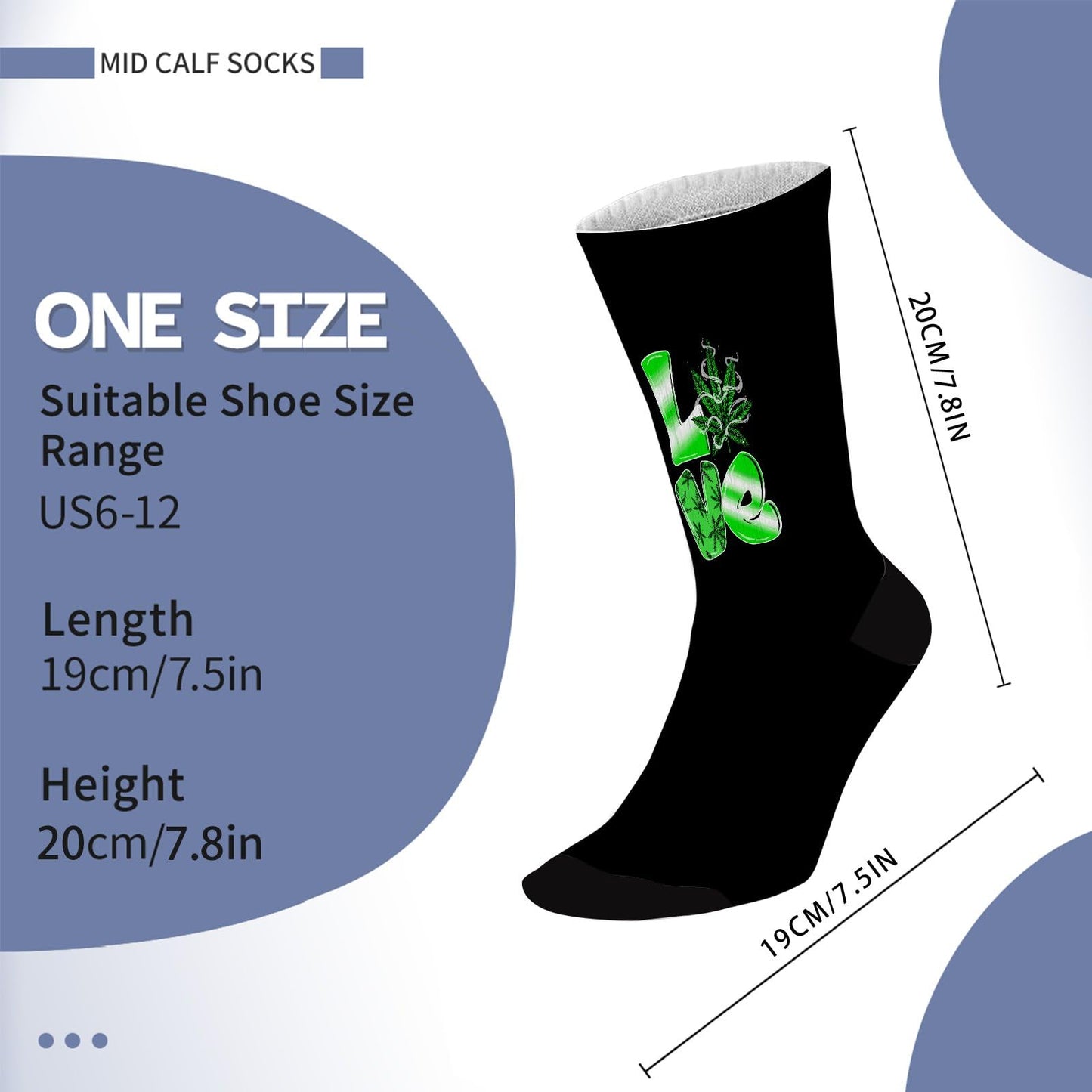 Premium Men's Cannabis THC Tube Socks