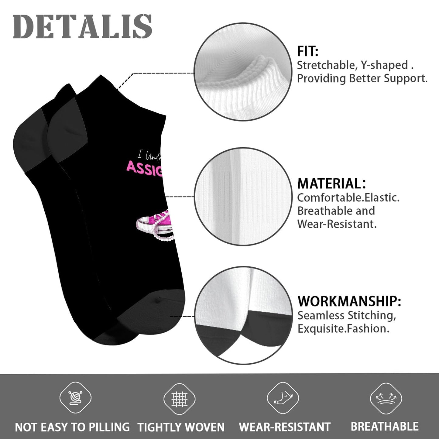 I Understand The Assignment Dress Socks For Men Ankle Socks Women