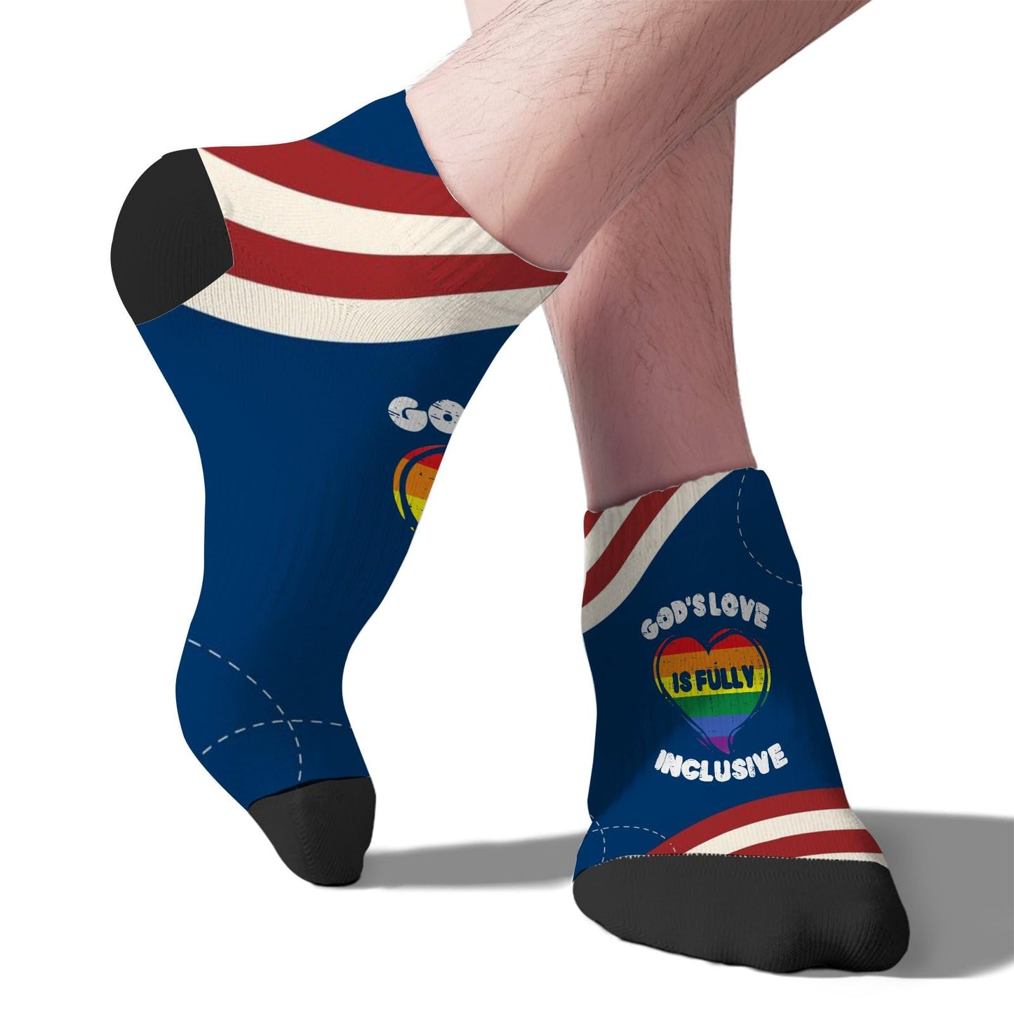 Fully Inclusive Rainbow Crew Socks for Women