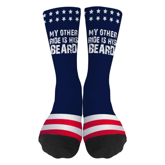 Colorful His Beard Novelty Socks for Men