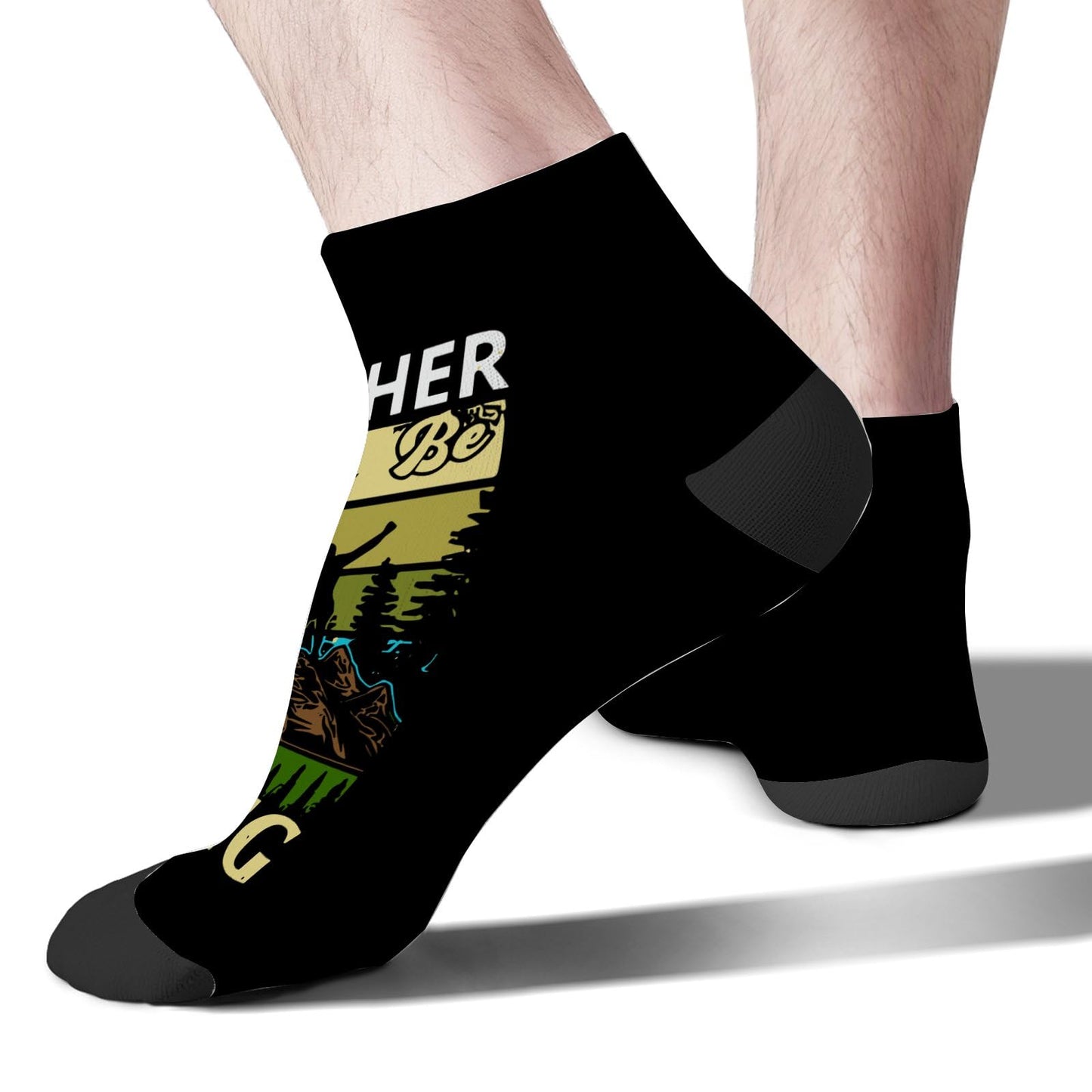 I'd Rather Be Hiking Men Ankle Socks Low Cut Sock For Men