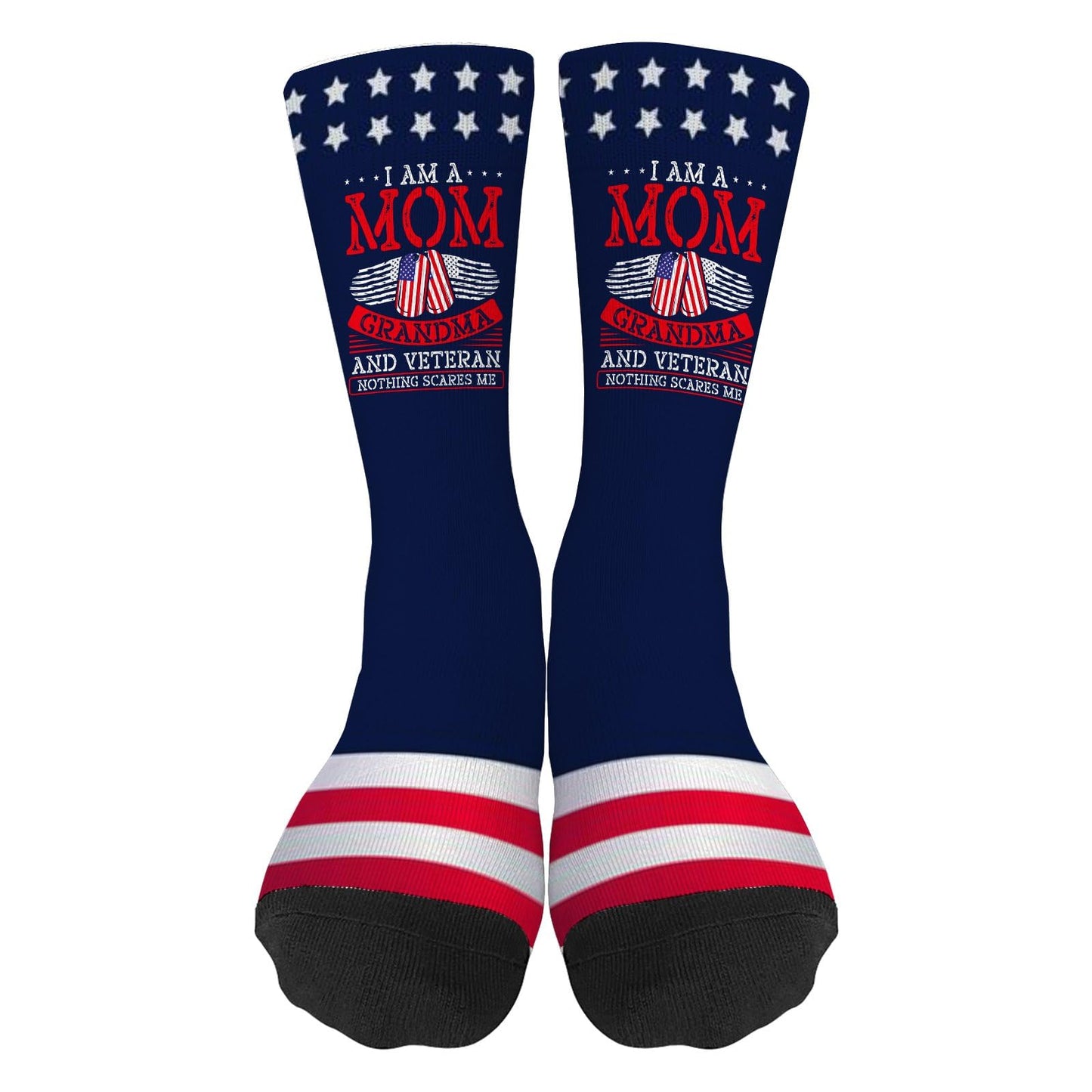 Fearless Mom Grandma Veteran Half Calf Socks