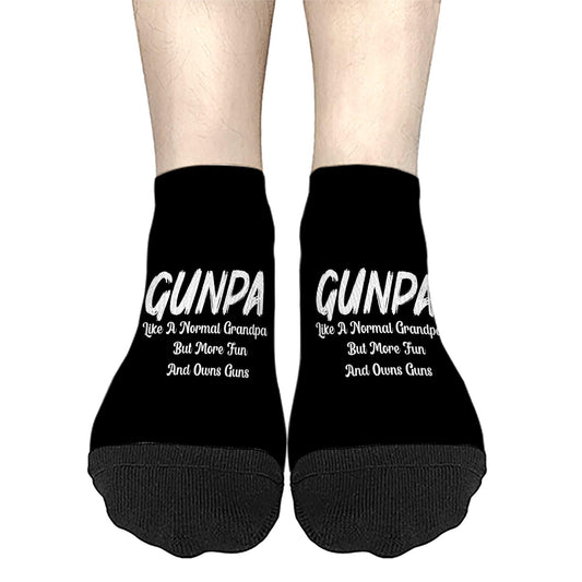 Gunpa Like A Normal Grandpa But More Fun And Owns Guns Ankle Socks Men No Show Socks Men