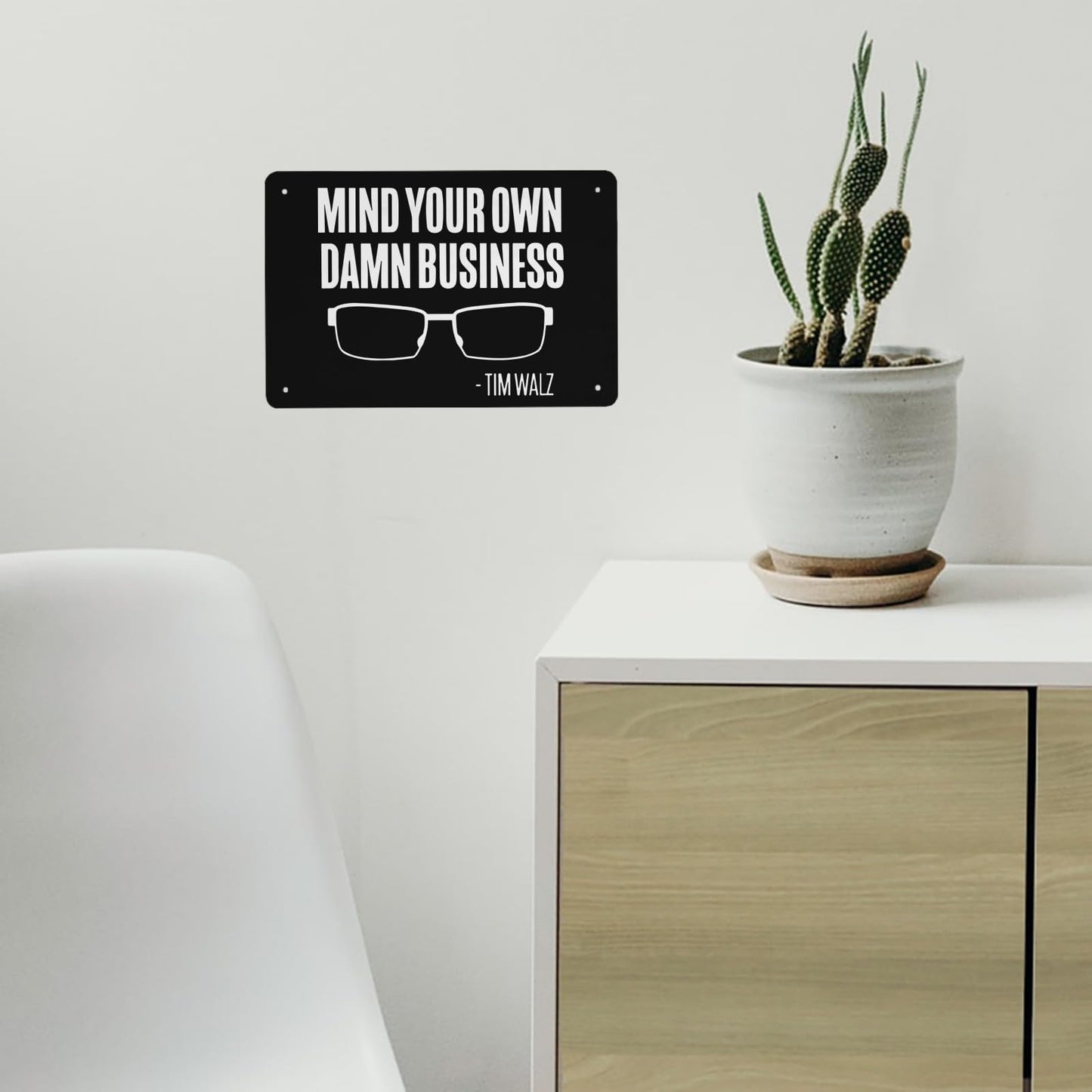 Mind Your Own Business Metal Farmhouse Sign - 40x30cm