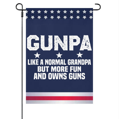 Grandpa Fun Guns Yard Flag Double Sided