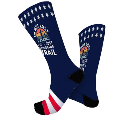 Explore The Trail Runner's Adventure Socks - Colorful Unisex Novelty Gift