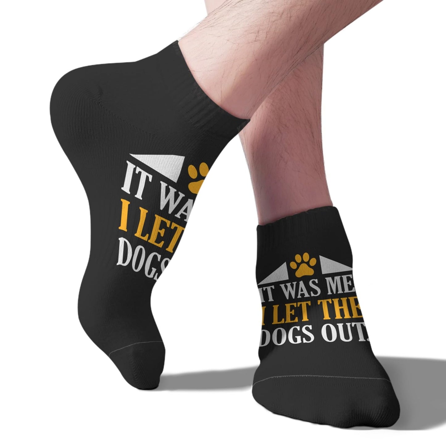 It Was Me I Let The Dogs Out No Show Socks Womens Crew Sock For Mens