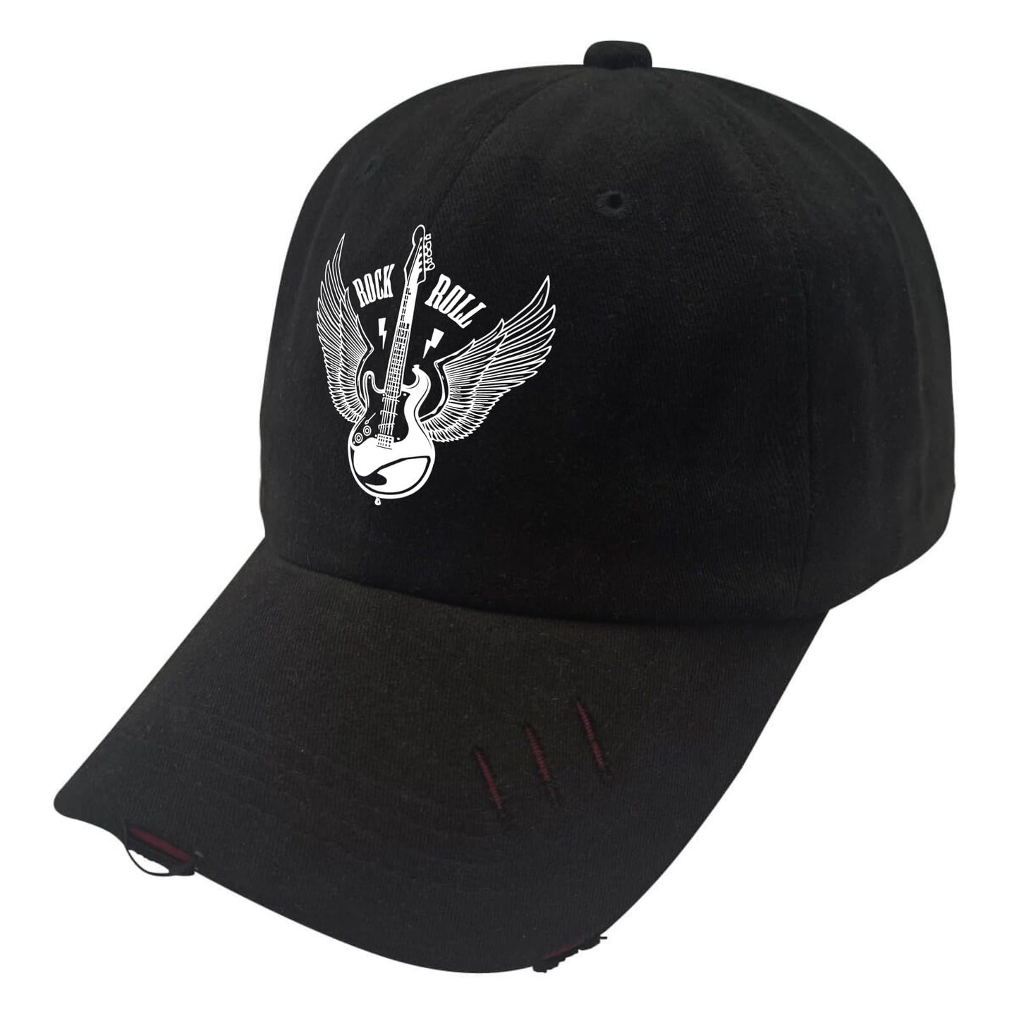 Vintage Rock and Roll Angel Wings Trucker Hat for Men