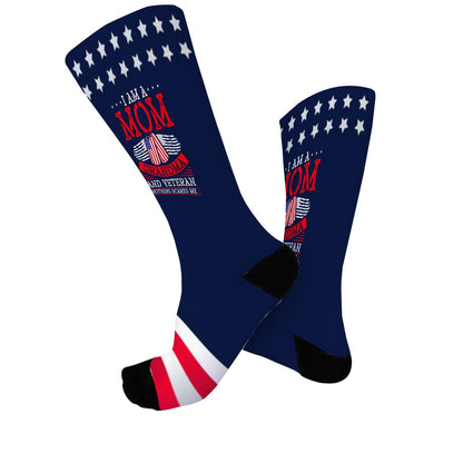 Fearless Mom Grandma Veteran Half Calf Socks