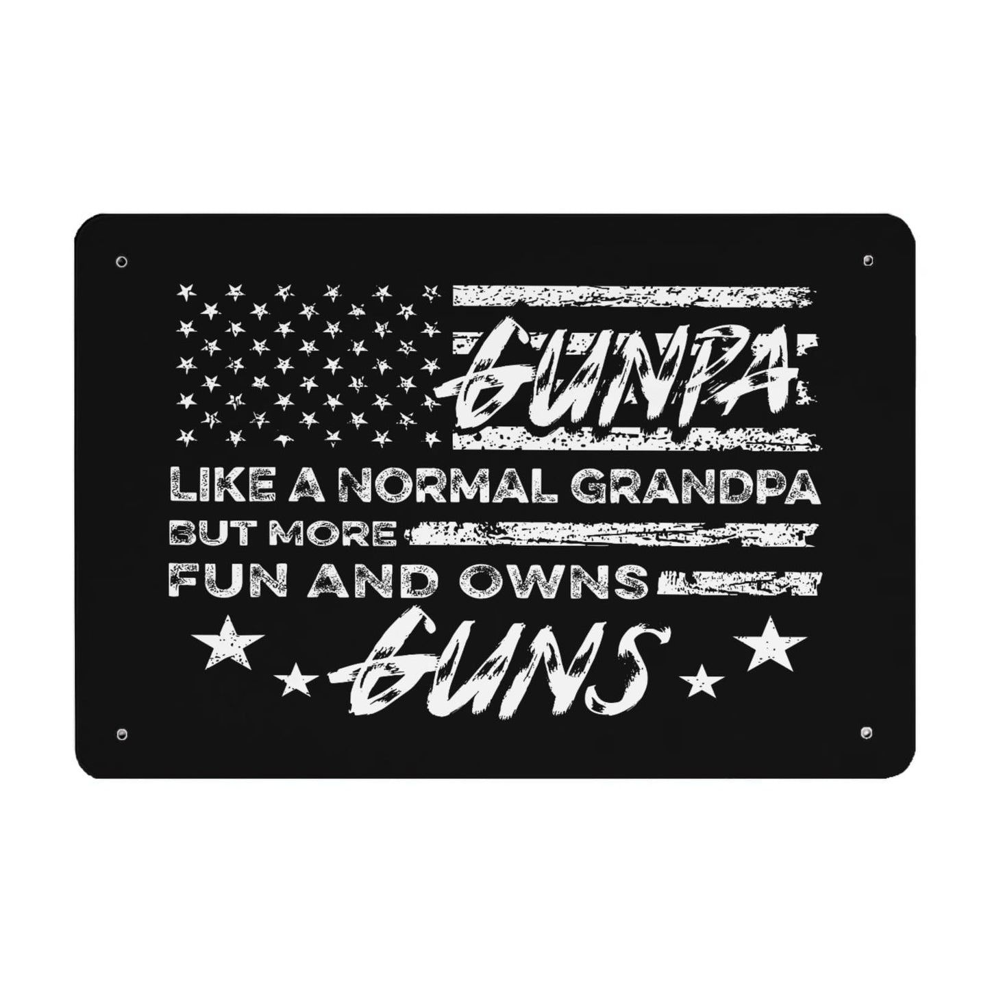 Fun Grandpa Rustic Wall Decor with Guns - 40x30cm