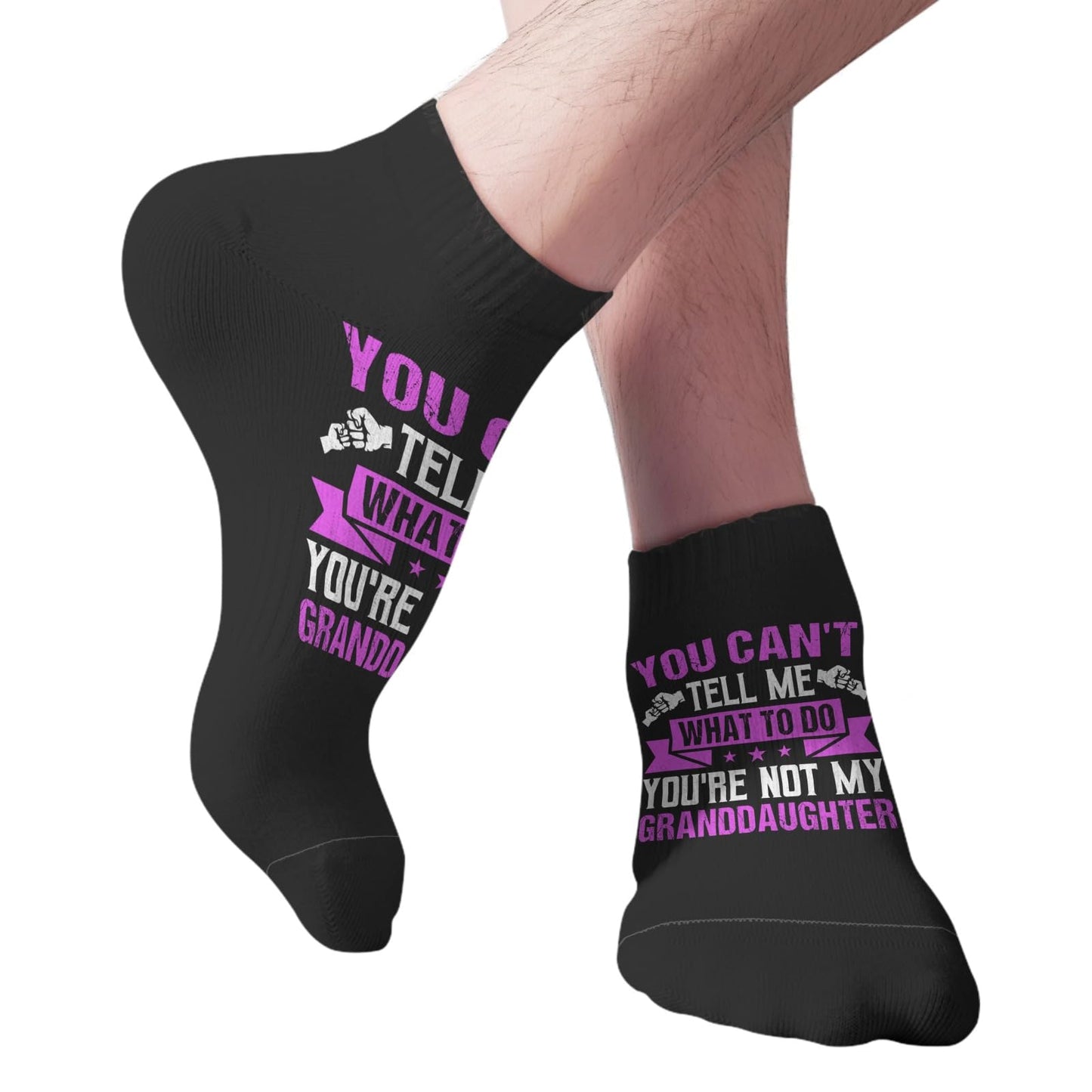 You Can't Tell Me What To Do You Are Not My Granddaughter Boys Crew Socks Short Sock Women