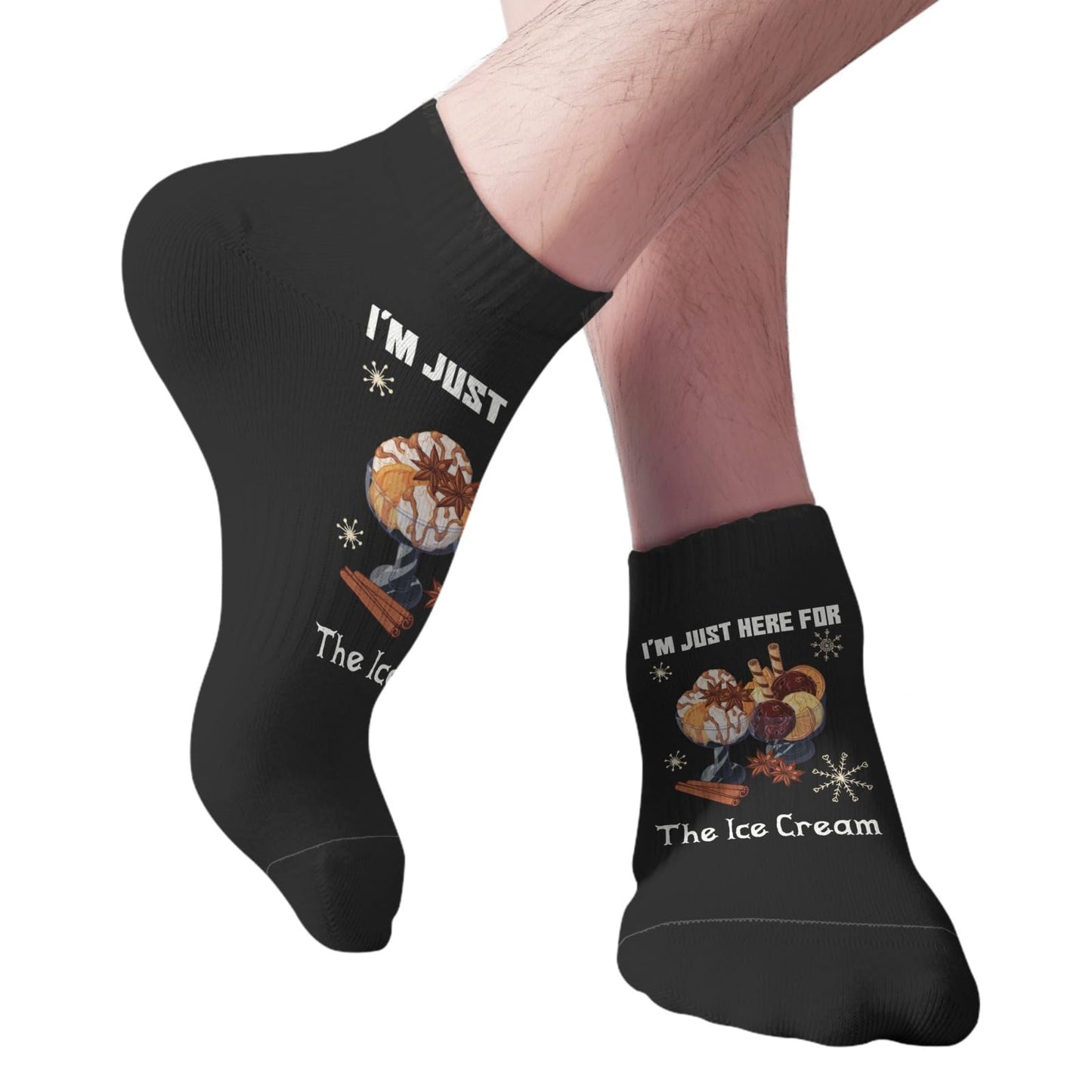 I'm Just Here For The Ice Cream Athletic Socks Women Low Cut For Men Socks