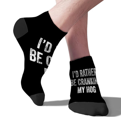 I'd Rather Be Cranking My Hog Womens Low Cut Socks Low Cut Women Socks