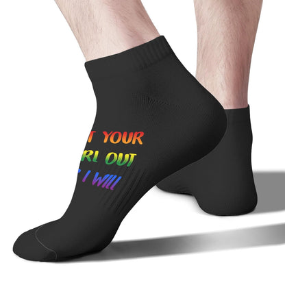 Eat Your Girl Out Or I Will Girls Crew Socks Cotton For Men Socks