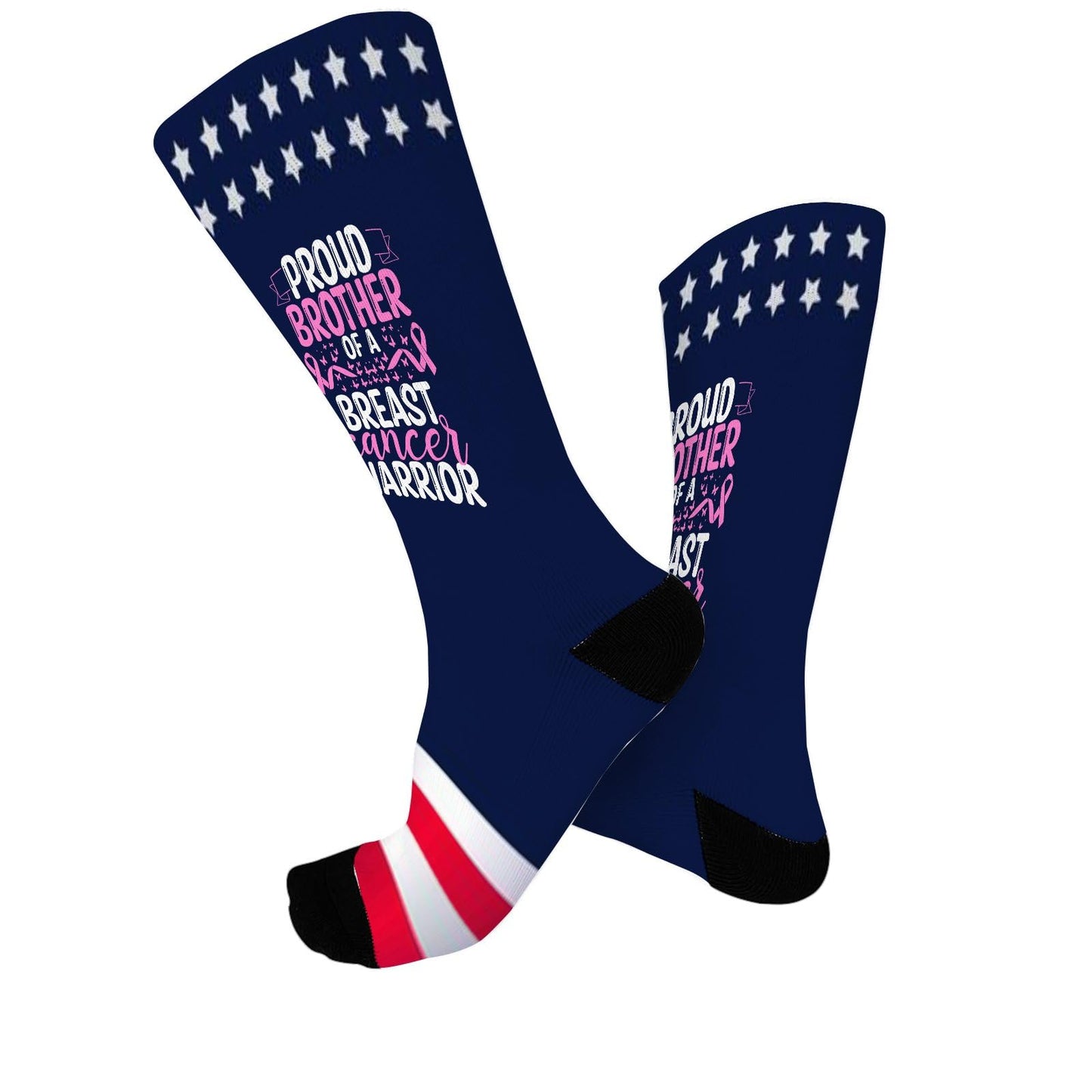 Men's Cancer Warriors Awareness Ribbon Socks - Novelty Gifts for Grandpa