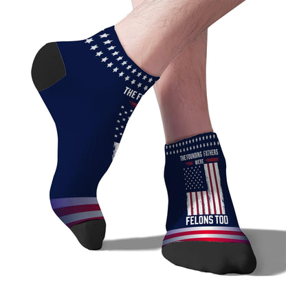 Funny The Founding Fathers Were Felons Too Meme Mens Ankle Socks No Show For Mens Socks