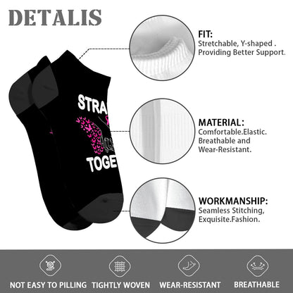 Stranger Together Breast Cancer Awareness Boys Crew Socks Crew For Men Socks