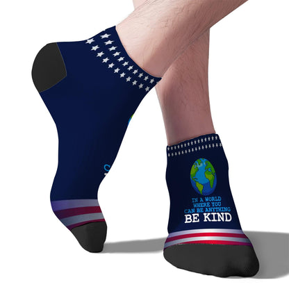 In A World Where You Can Be Anything Be Kind Kindness Autism Dress Socks Athletic Sock Women