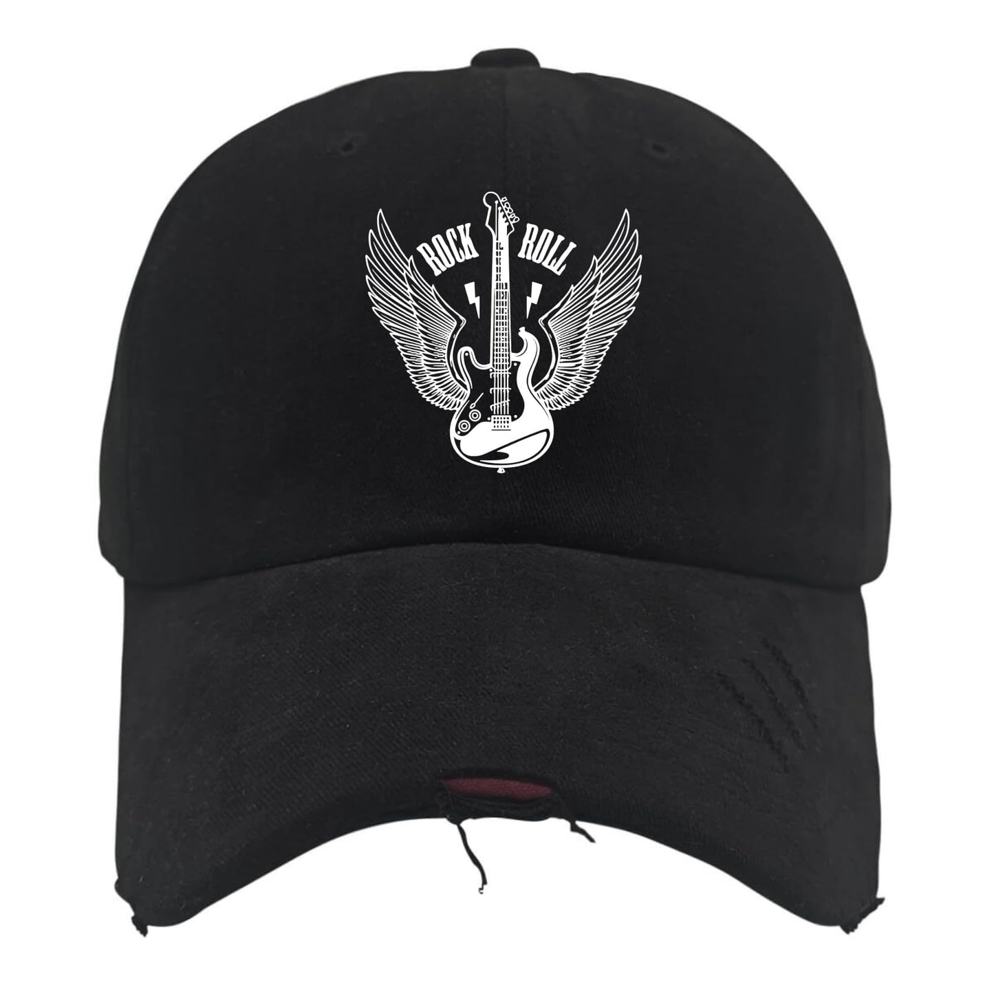 Vintage Rock and Roll Angel Wings Trucker Hat for Men