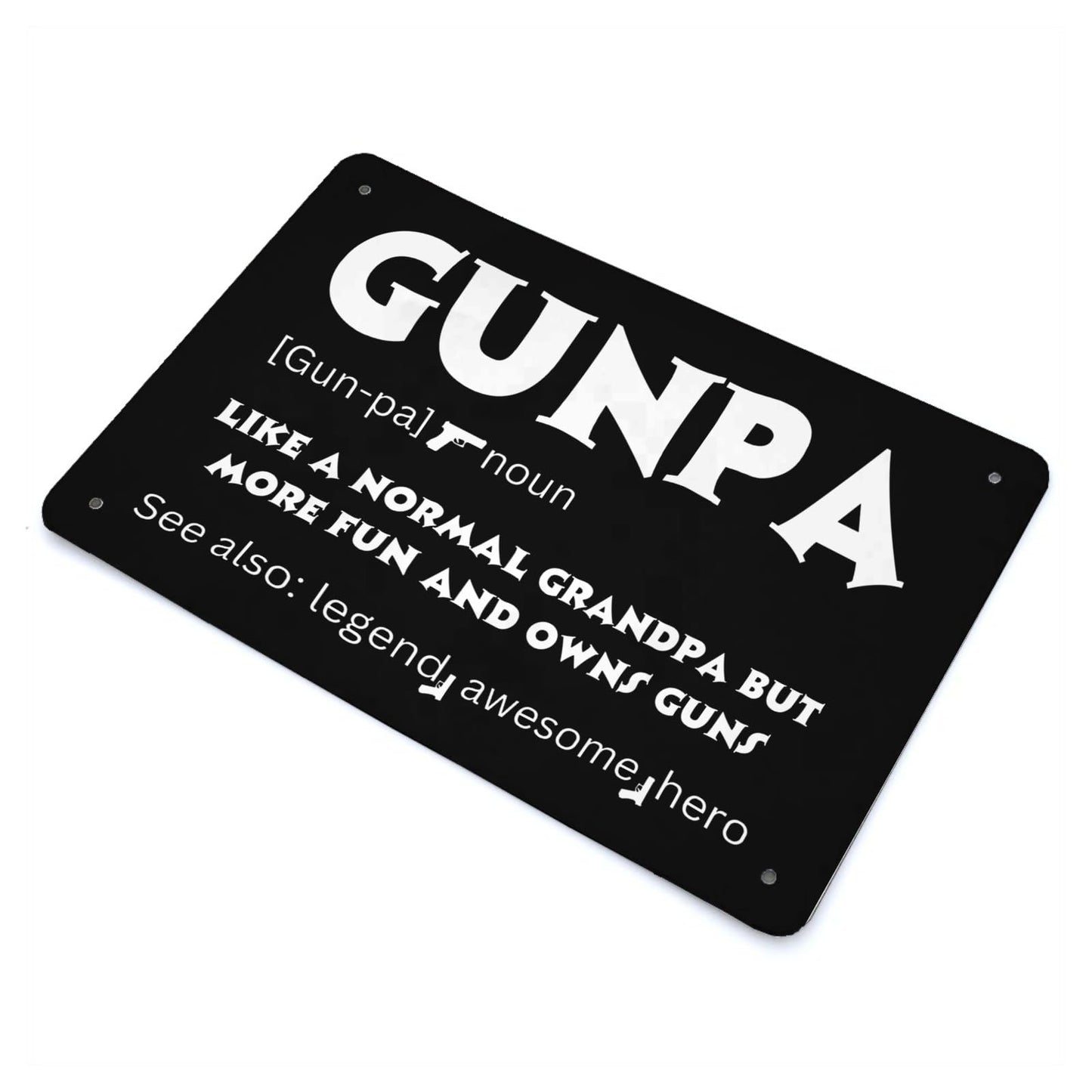 GUNPA Funny Definition Like A Normal Grandpa But Owns Guns Bar Signs Funny Room Decor For Living Room 40 * 30cm