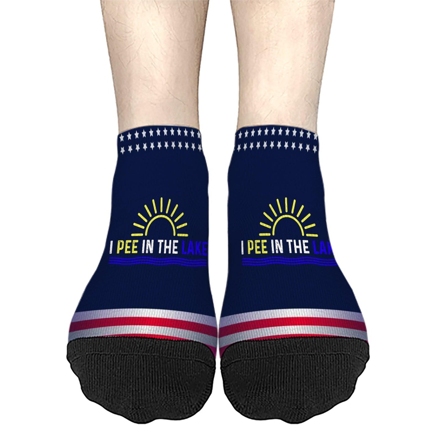 I Pee In The Lake Funny Vacation Partys Dress Socks For Men Short Socks Womens