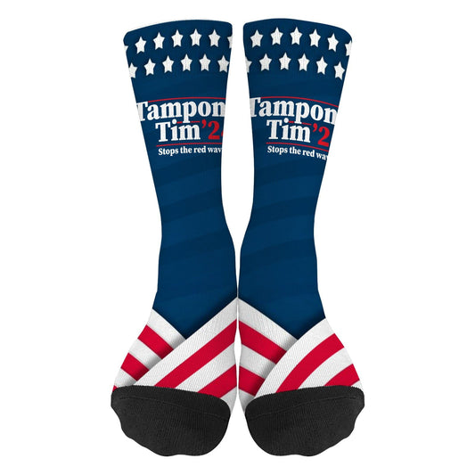 Tampon Will Stop The Red Wave Mens Cotton Socks