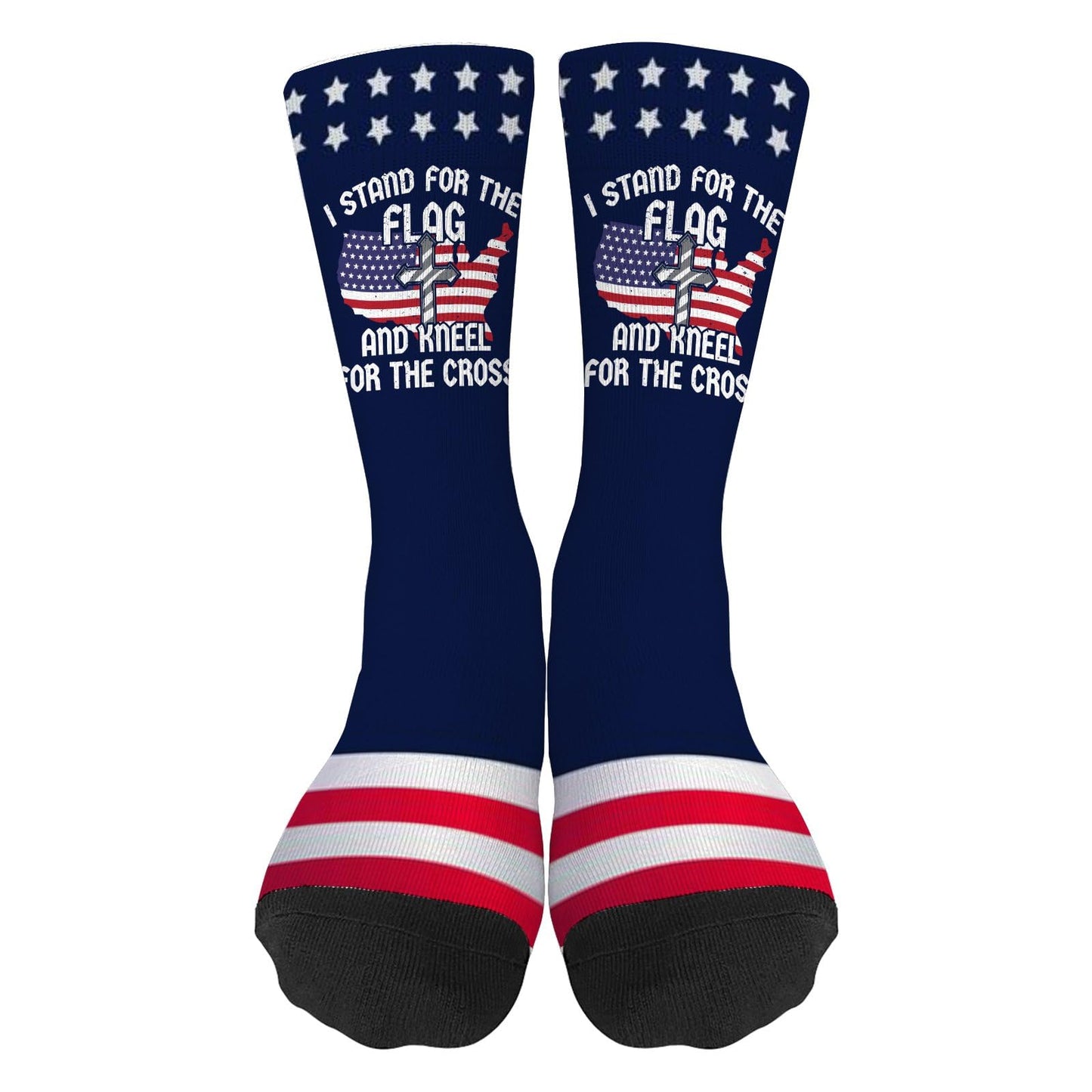 Stand for the Flag and Kneel for the Cross Women's Half Calf Socks