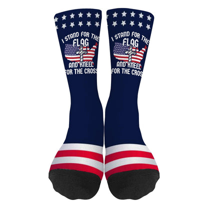 Stand for the Flag and Kneel for the Cross Women's Half Calf Socks