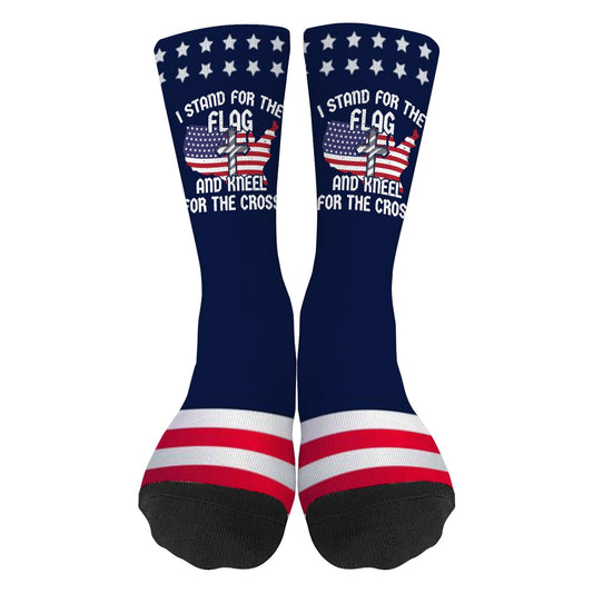 Stand for the Flag and Kneel for the Cross Women's Half Calf Socks