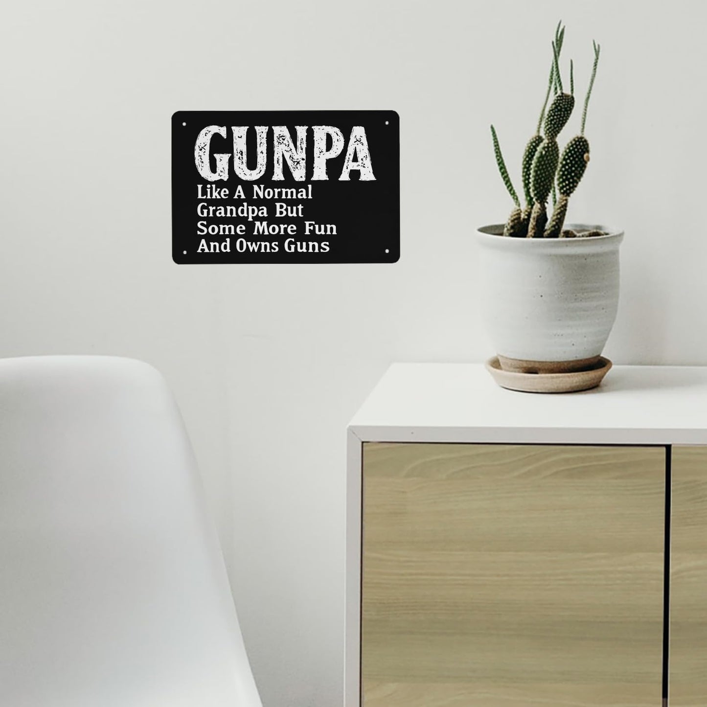 GUNPA Like A Normal Grandpa But More Fun And Owns Guns Tin Sign Wall Decor For Grad 40 * 30cm