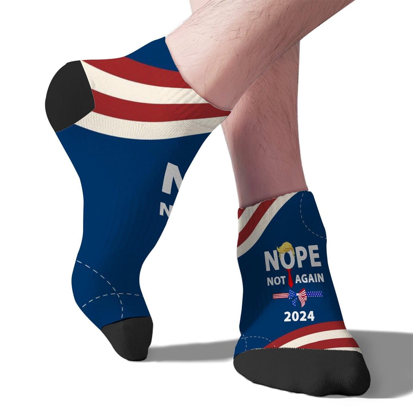 Nope Not Again Womens Socks Crew Low Cut Men's Sock