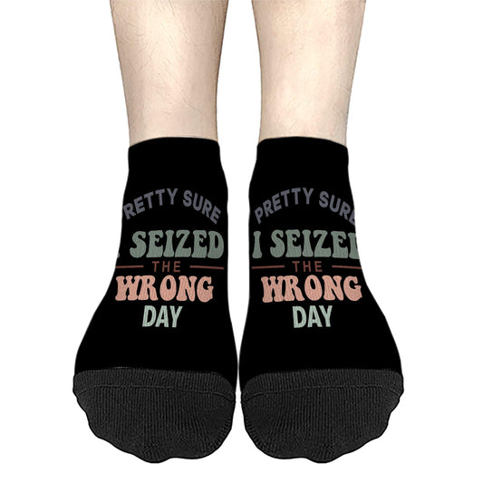 Generic Pretty Sure I Seized The Wrong Day Dress Socks Low Cut Women Sock, White