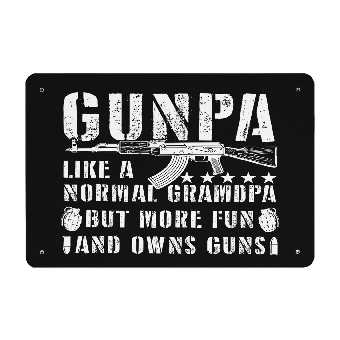 GUNPA Like A Normal Grandpa But More Fun And Owns Metal Signs Funny Bathroom Decor For Rustic Farmhouse 40 * 30cm