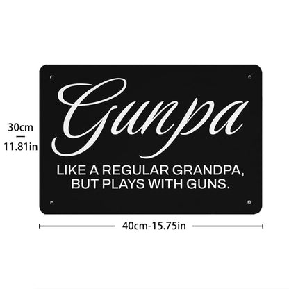 Gunpa Definition Gun Lover Grandpa Tin Sign Funny Bathroom Decor For Kitchen 40 * 30cm