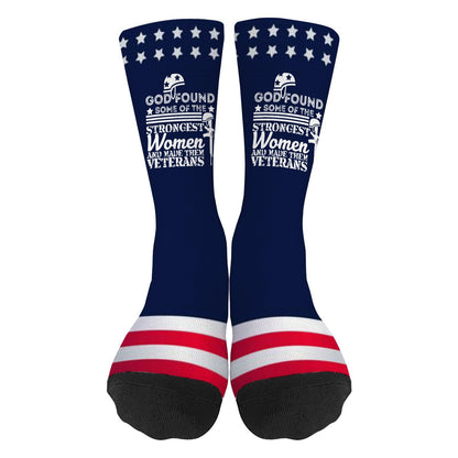 Colorful Strong Women Veterans Socks - Novelty Gifts