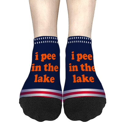 I Pee In The Lake Funny Vacation Partys Girls Ankle Socks No Show Sock For Womens