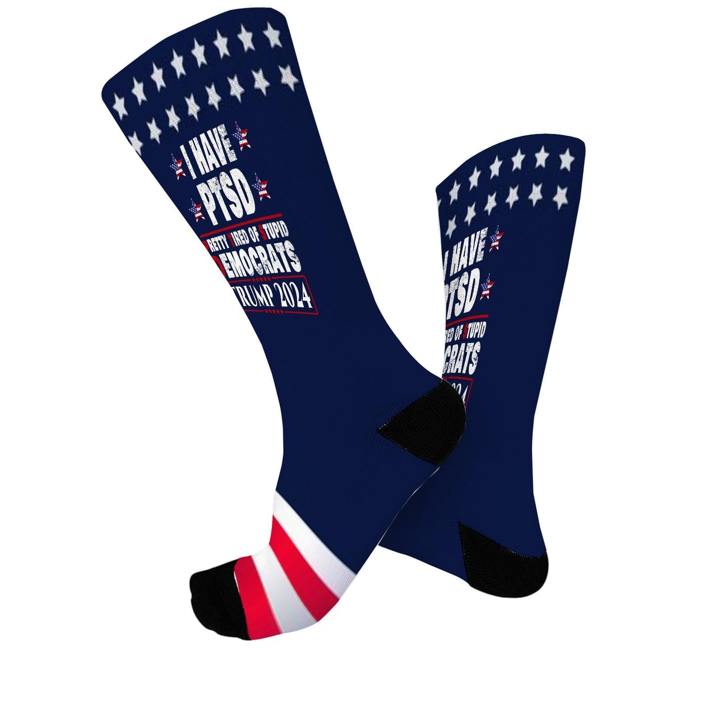 Colorful Fancy Crazy Design PTSD Awareness Socks