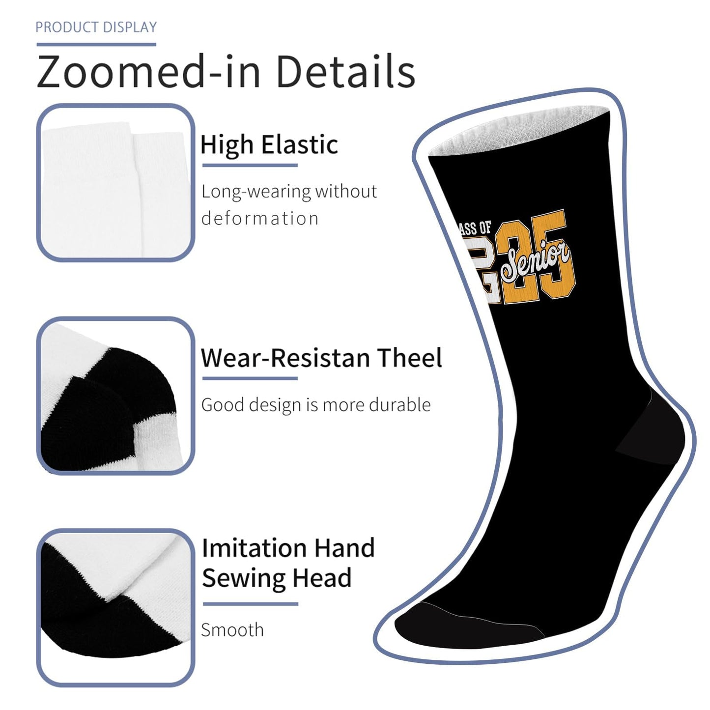 Class Of 2025 Senior Funny Womens Boot Socks