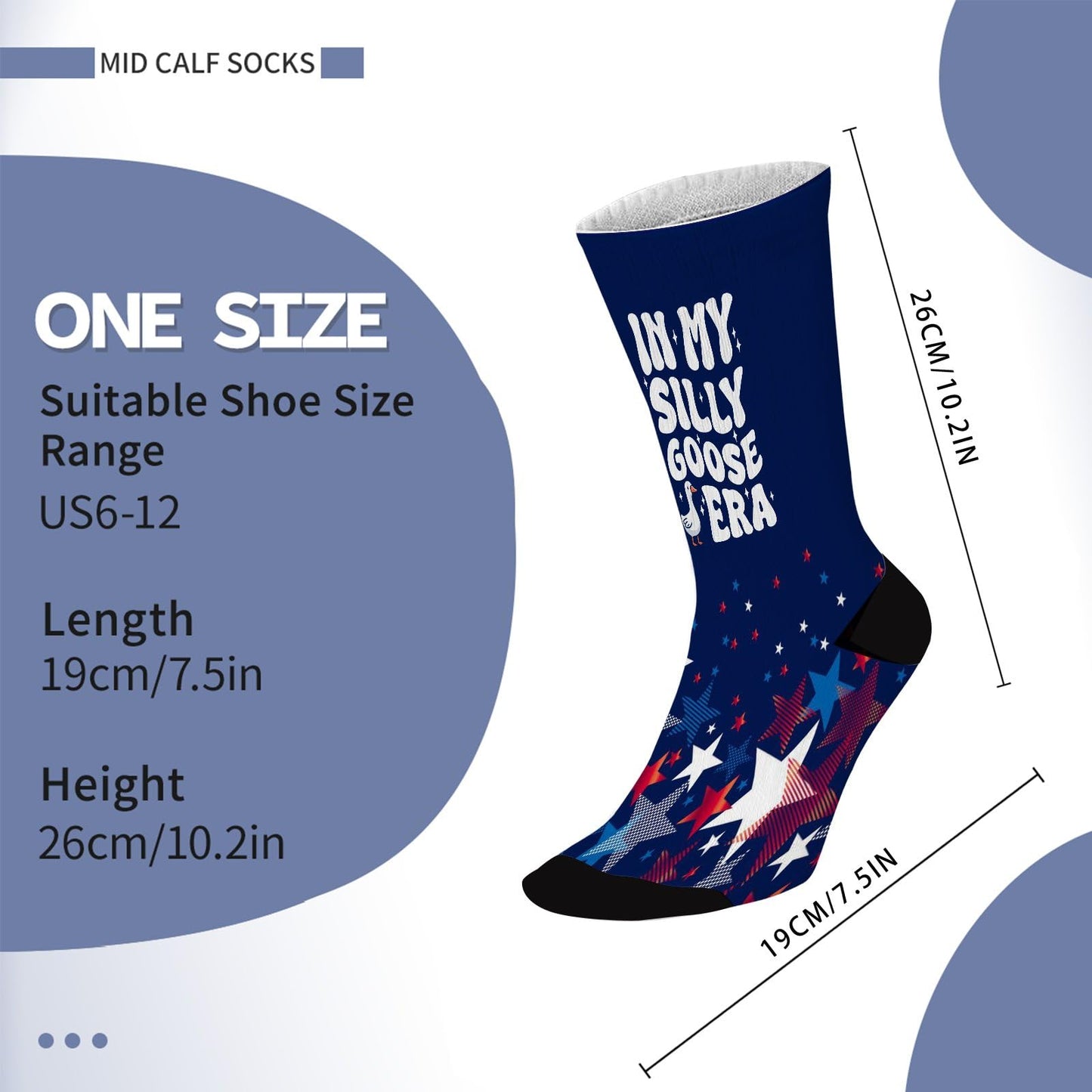 In My Silly Goose Era Funny Groovy Goose Lover Men's Athletic Socks