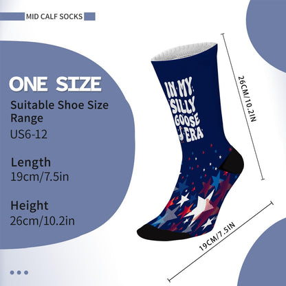 In My Silly Goose Era Funny Groovy Goose Lover Men's Athletic Socks