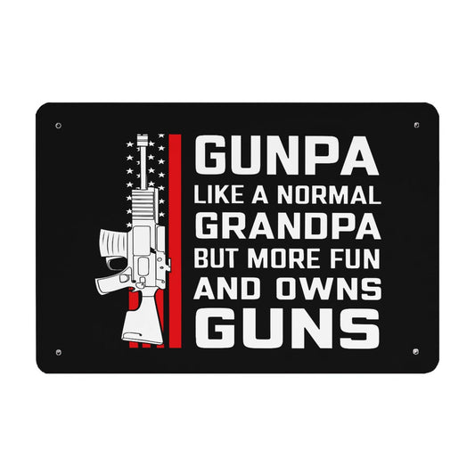 Grandpa's Fun Gunpa Metal Home Wall Decor