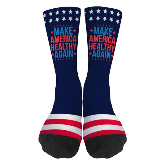 Make America Healthys Again Tees Gifts Socks for Women Half Calf Sock Colorful Fancy Crazy Design socks Unisex Novelty Gifts for Him